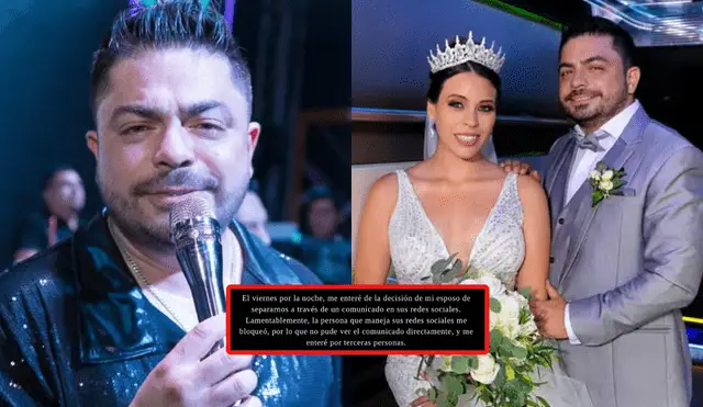 Cantante Moisés Vega anuncia separación y su esposa se entera por redes sociales: “Estoy sorprendida”