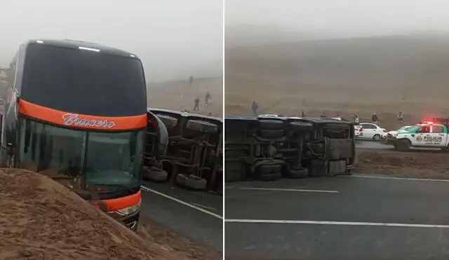 Bus se vuelca en la variante Pasamayo y provoca choque múltiple: reportan un fallecido y 31 heridos