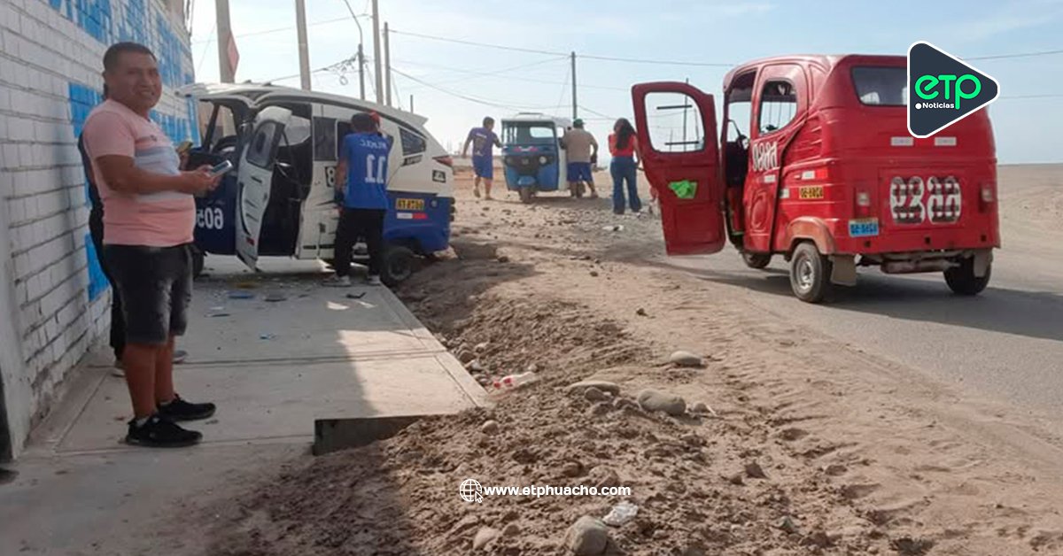 Accidente en Carquín: Mototaxista herido tras impactar contra una vivienda